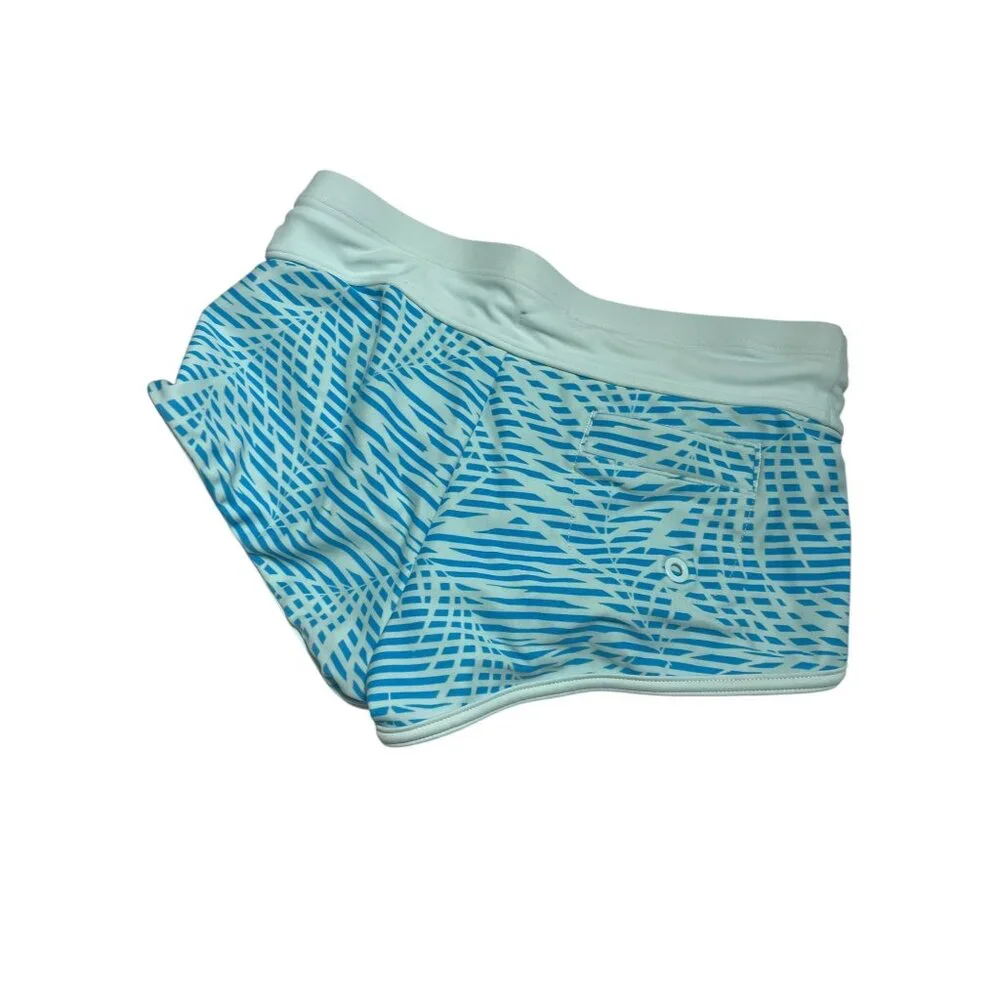 Athleta Girl Cannonball 2.0 Swim Shorts XS/6 Blue Tropical Print‎
